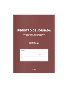 Dohe Livro de Registro de Jornada - 12 Folhas Mensais - Ideal para 1 Empregado 1 Ano - Papel de 120 g