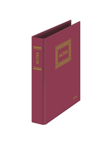 Dohe Arquivador Livro de Atas - Com 4 Argolas Mistas de 25mm - 100 Folhas Numeradas - PVC na Cor Bordô