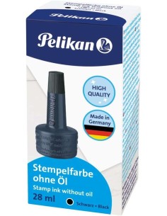 Pelikan Frasco de Tinta para Carimbos 28ml - Sem Óleo - Secagem Rápida - Resistente à Água - Cor Preta