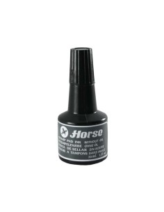 Horse Frasco de Tinta para Carimbo 30ml - Sem Óleo - Cor Preta