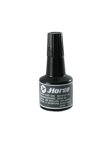 Horse Frasco de Tinta para Carimbo 30ml - Sem Óleo - Cor Preta