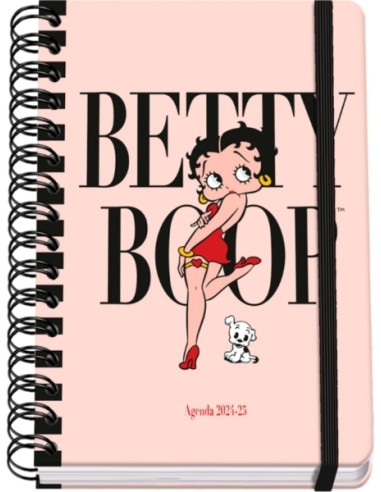 Agenda Escolar Espiral Wire'o A5 Betty Boop Dohe - Semana à Vista - Papel 80g/m2 - Capa de Cartão Plastificado - Fechamento com
