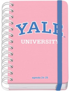 Dohe YALE Pink Lady Agenda Escolar Espiral Wire'o A6 - Dia Página - Papel 80g/m2 - Capa de Cartão Plastificado - Fecho com Elás