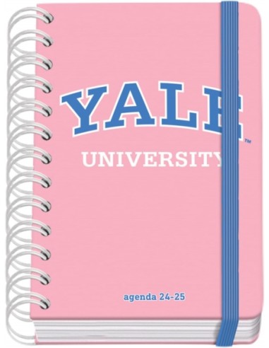 Dohe YALE Pink Lady Agenda Escolar Espiral Wire'o A6 - Dia Página - Papel 80g/m2 - Capa de Cartão Plastificado - Fecho com Elás