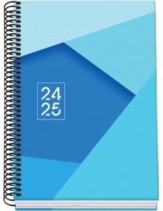 Agenda Escolar Espiral A5 Dohe Tamgram - Semana à Vista - Papel 70g/m2 - Capa de Cartão Plastificado - Cor Azul