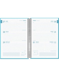 Agenda Escolar Espiral A5 Dohe Tamgram - Semana à Vista - Papel 70g/m2 - Capa de Cartão Plastificado - Cor Azul 2