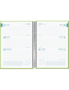 Dohe Tamgram Agenda Escolar Espiral A5 - Semana à Vista - Papel 70g/m² - Capa de Cartão Plastificado - Cor Verde 2