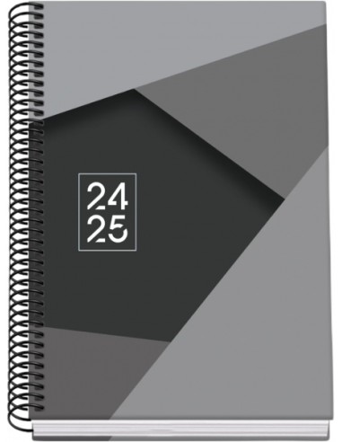 Agenda Escolar Espiral A5 Dohe Tamgram - Semana à Vista - Papel 70g/m² - Capa de Cartão Plastificado - Cor Preta
