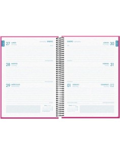 Agenda Escolar Espiral A5 Dohe Tamgram - Semana à Vista - Papel 70g/m2 - Capa de Cartão Plastificado - Cor Rosa 2