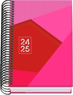 Agenda Escolar Espiral A6 Dohe Tamgram - Dia Página - Papel 70g/m2 - Capa de Cartão Plastificado - Cor Rosa
