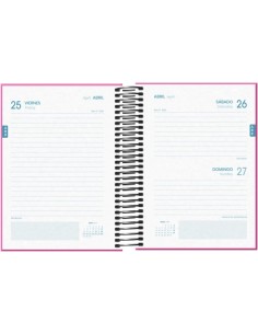 Agenda Escolar Espiral A6 Dohe Tamgram - Dia Página - Papel 70g/m2 - Capa de Cartão Plastificado - Cor Rosa 2