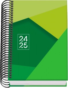 Dohe Tamgram Agenda Escolar Espiral A6 - Dia Página - Papel 70g/m2 - Capa de Cartão Plastificado - Cor Verde