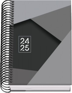 Agenda Escolar Espiral A6 Dohe Tamgram - Dia Página - Papel 70g/m2 - Capa de Cartão Plastificado - Cor Preto