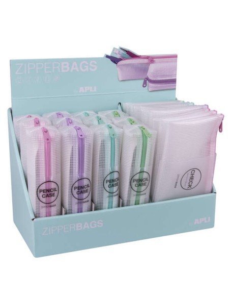 Apli Nordik Collection Expositor de Estojos e Bolsas - 210x45x45mm e 230x130mm - EVA Translúcida - Impermeável e Durável - Rosa