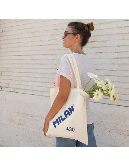 Bolsa de Tela Milan Série 1918 - Tamanho 50x38x41cm - Alça Longa 27cm - Tecido 'ripstop' - Cor Bege