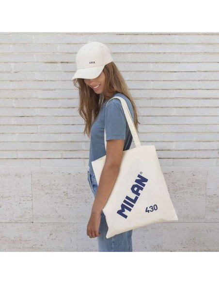 Bolsa de Tela Milan Série 1918 - Tamanho 50x38x41cm - Alça Longa 27cm - Tecido 'ripstop' - Cor Bege