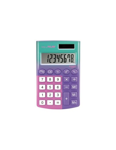 Calculadora de Bolso Milan Pocket Sunset com Ecrã de 8 Dígitos - 3 Teclas de Memória e Raiz Quadrada - Teclas com Toque Suave