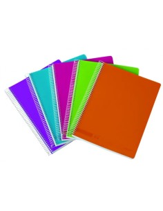 Ancor Classic Stripes Caderno Espiral Tamanho Folio Linha Horizontal - 80 Folhas 90gr - Capa de Plástico - Cores Sortidas