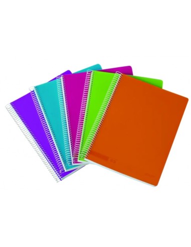 Ancor Classic Stripes Caderno Espiral Tamanho Folio Linha Horizontal - 80 Folhas 90gr - Capa de Plástico - Cores Sortidas