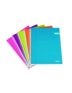 Ancor Classic Stripes Caderno Espiral Tamanho A4 Quadriculado 5x5mm - 120 Folhas 70g - Capa Dura de Cartão Plastificado - Cores