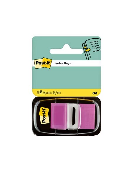 Post-it Index Dispensador com 50 Marcadores Reposicionáveis 25,4 x 43,2mm - Aderência Firme - Para Marcar, Assinalar ou Destaca
