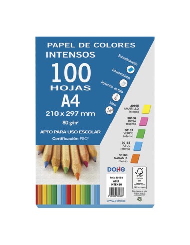 Dohe Papel Multifuncional de 80g - Adequado para Fotocopiadoras, Impressoras a Laser e Jato de Tinta - Cor Azul