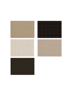 Apli Expositor de 55 Rolos de Papel de Presente Kraft Black & White - 11 Rolos por Cor - Medidas do Rolo 0.70x2m - 5 Desenhos 2