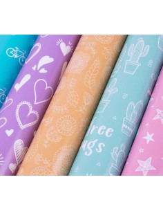 Apli Expositor de 55 Rolos de Papel de Presente Nordik Fun - 11 Rolos por Cor - Medidas do Rolo 0.70x2m - 5 Designs 2