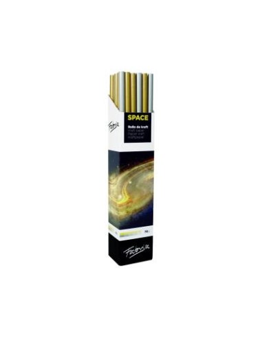 Fabrisa Space 2C Expositor de 30 Rolos de Papel de Presente - Papel Kraft Vergé de 70gr - Medidas do Rolo 1x3m - Cores Ouro e P