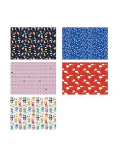 Apli Expositor de 55 Rolos de Papel de Presente Infantil - 11 Rolos por Cor - Medidas do Rolo 0.70x2m - 5 Designs 2