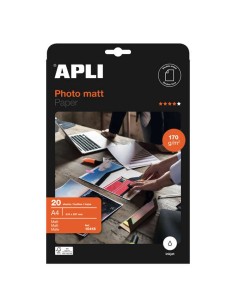 Apli Papel Fotográfico Mate A4 170g 20 Folhas
