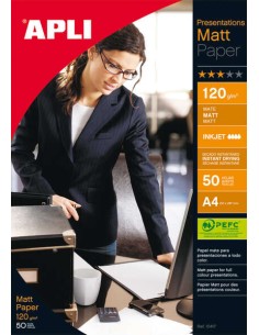 Apli Papel Fotográfico Mate A4 120g 50 Folhas