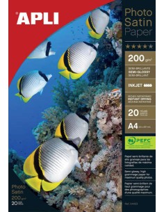 Apli Papel Fotográfico Photosatin A4 200g 20 Folhas