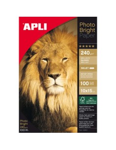 Apli Papel Fotográfico Photobright 10 x 15 cm 240g 100 Folhas