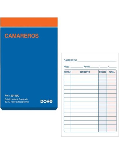 Bloco de Comandas Dohe - Bolso Natural - 50x2 Folhas Autocopiativas - Duplicado