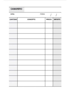 Apli A-140 Bloco de Notas para Garçom de Bolso Vertical Duplicado - Tamanho 90x140mm - Papel Autocopiativo - 50 Folhas - Cor Or