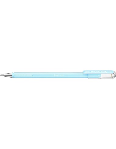 Pentel Hybrid Milky Caneta Esferográfica - Ponta Fina 0.8mm - Traço 0.4mm - Tinta de Gel Opaca - Cor Azul Pastel