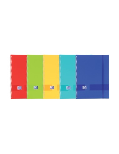 Oxford Live & Go A4 Pasta com 30 Capas A4 - Capa de Plástico Opaco - Fecho de Elástico - Cores Sortidas