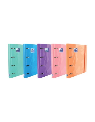 Oxford Europeanbinder Classic Pasta de 4 Argolas Formato A4+ com Refil Quadriculado 5x5mm e 4 Furos - Fecho com Elástico - Core