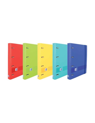 Oxford Europeanbinder Live & Go Pasta de 4 Argolas Formato A4+ com Refil Quadriculado 5x5mm e 4 Furos - Capa de Plástico Resist