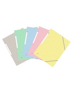 Oxford Top File+ Pasta com Elástico 3 Abas - Cores Pastel - Resistente e Durável - Ideal para Organizar Documentos - Prática e