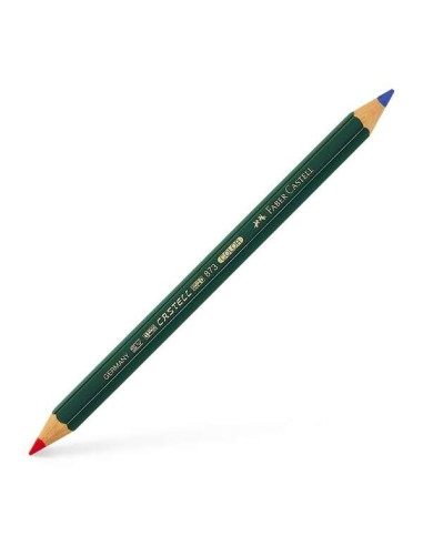 Faber-Castell Castell Color 873 Lápis Grosso Bicolor Hexagonal - Ecológico - Resistente à Quebra - Cor Vermelho/Azul