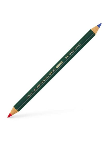Faber-Castell Castell Color 873 Lápis Grosso Bicolor Hexagonal - Ecológico - Resistente à Quebra - Cor Vermelho/Azul
